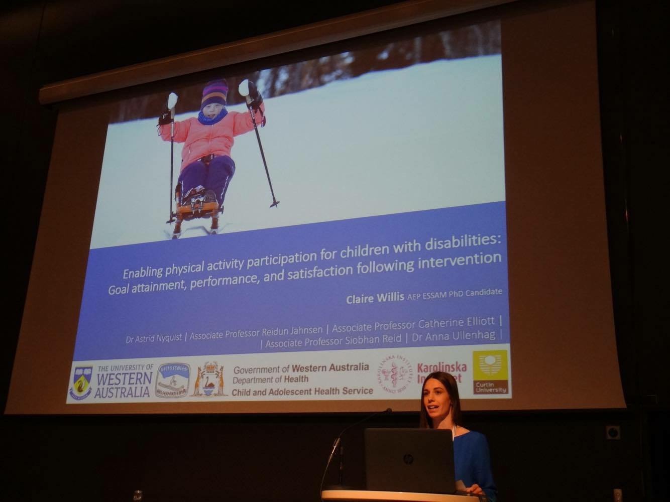 Forskning fra Beitostølen Helsesportsenter presenteres på storskjerm under internasjonal konferanse